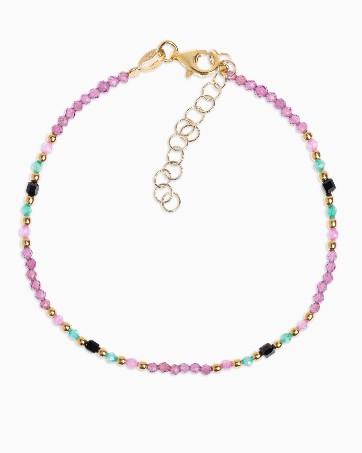 Women's bracelet faceted rhodonite garnet Gold – Alary Athena Collection