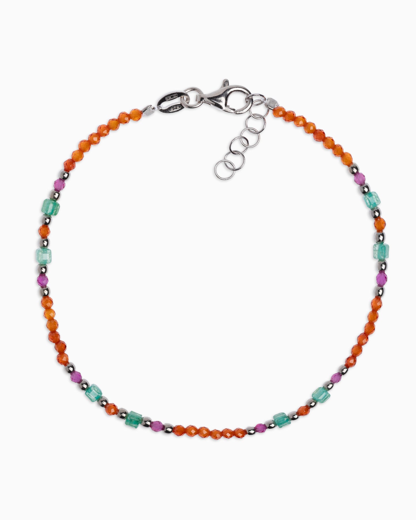 Women's bracelet faceted orange zircons Silver – Alary Athena Collection