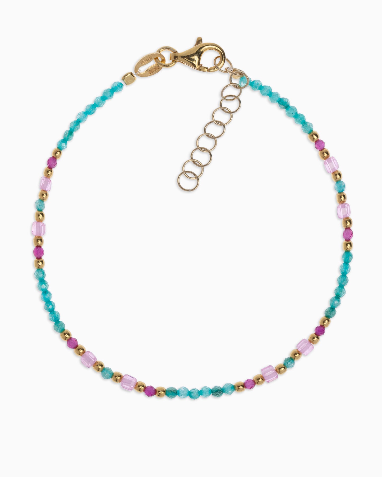 Women's bracelet faceted tiffany green zircons Gold – Alary Athena Collection