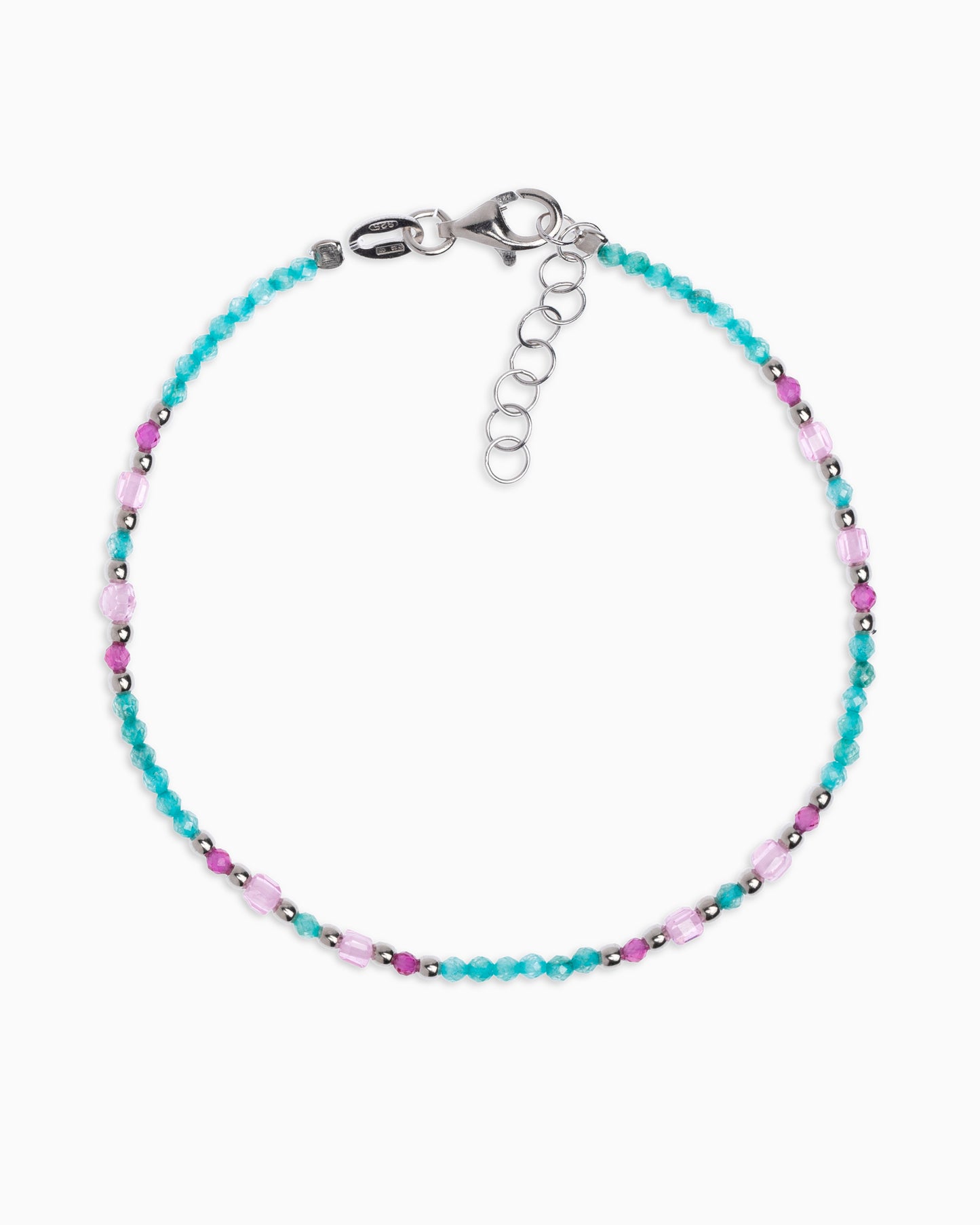 Women's bracelet faceted tiffany green zircons Silver – Alary Athena Collection