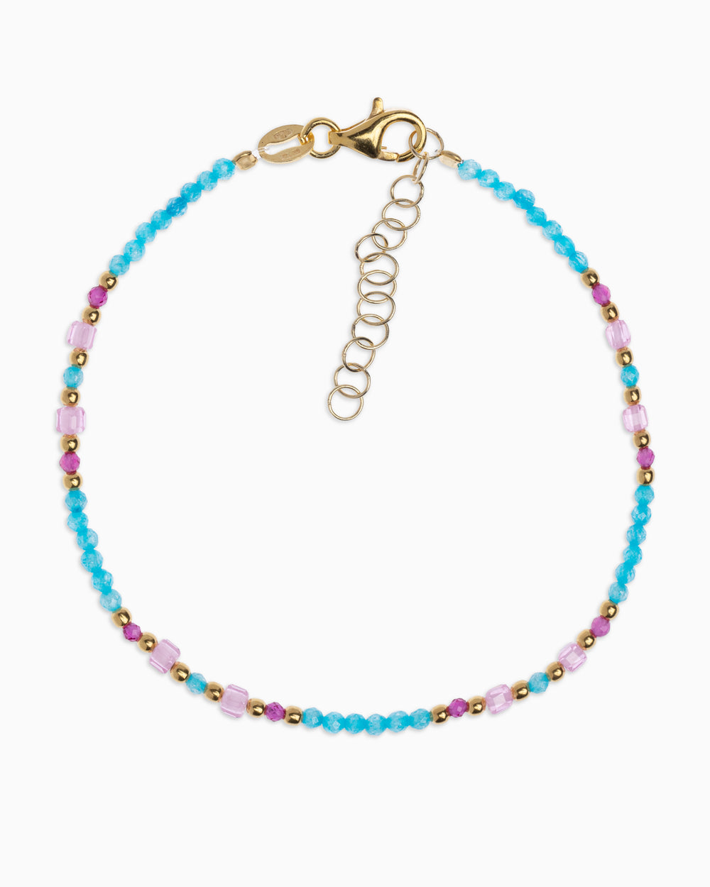 Women's bracelet faceted aquamarine zircons Gold – Alary Athena Collection