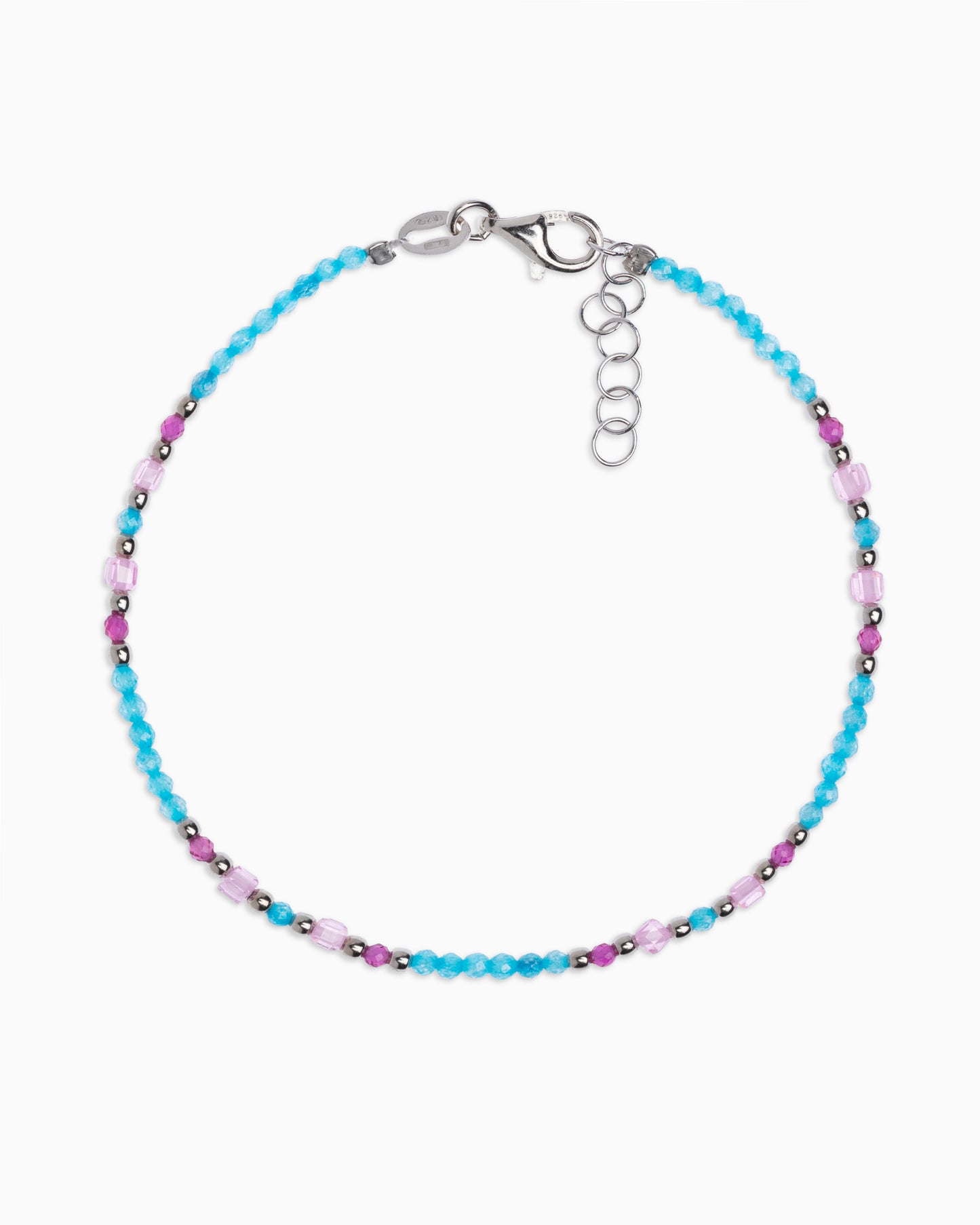 Women's bracelet faceted aquamarine zircons Silver – Alary Athena Collection