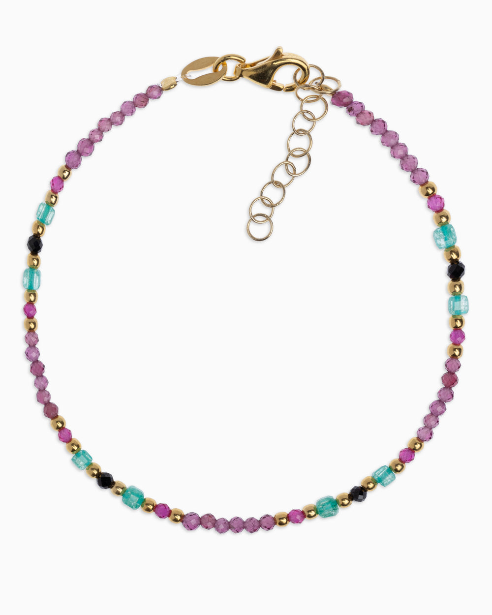 Bracciale donna rodonite garnet sfaccettati Dorato – Alary Athena Collection