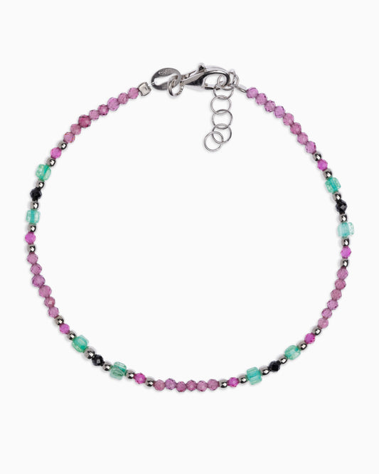 Bracciale donna rodonite garnet sfaccettati Argento – Alary Athena Collection