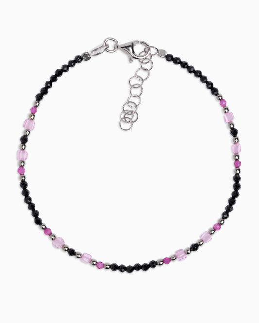Bracciale donna spinello nero sfaccettato Argento – Alary Athena Collection
