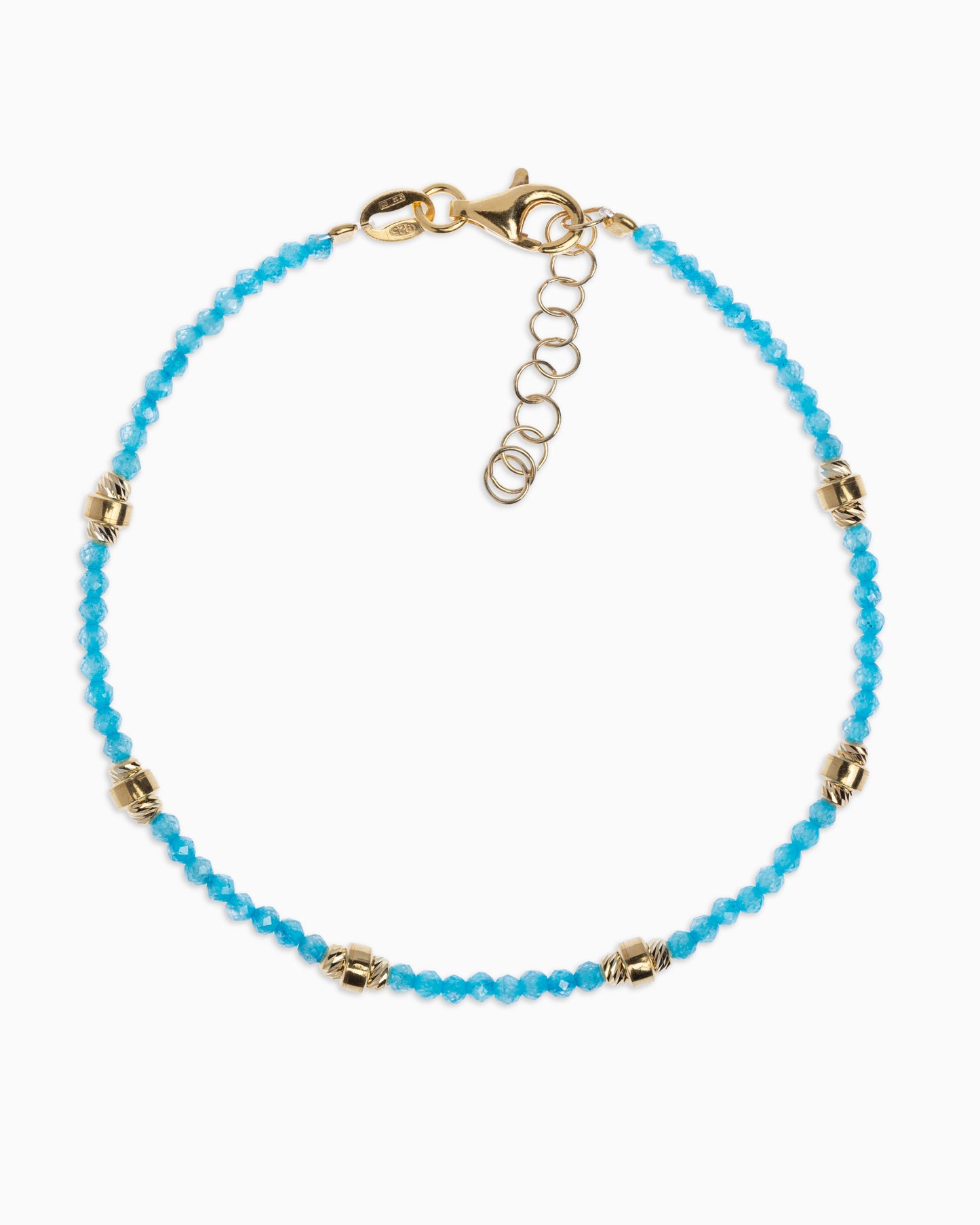 Women's bracelet faceted aquamarine zircons Gold – Alary Era Collection