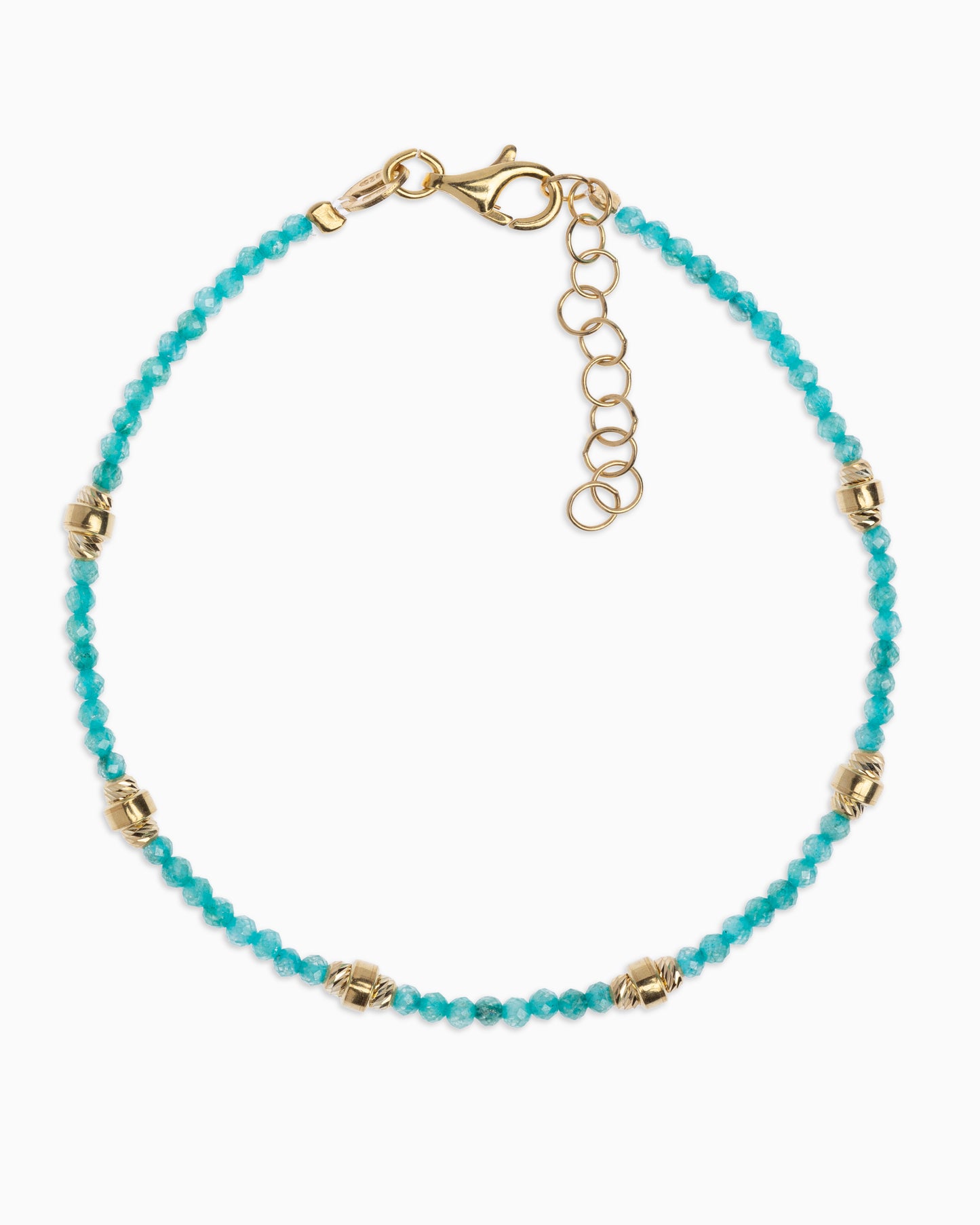 Women's bracelet faceted tiffany green zircons Gold – Alary Era Collection