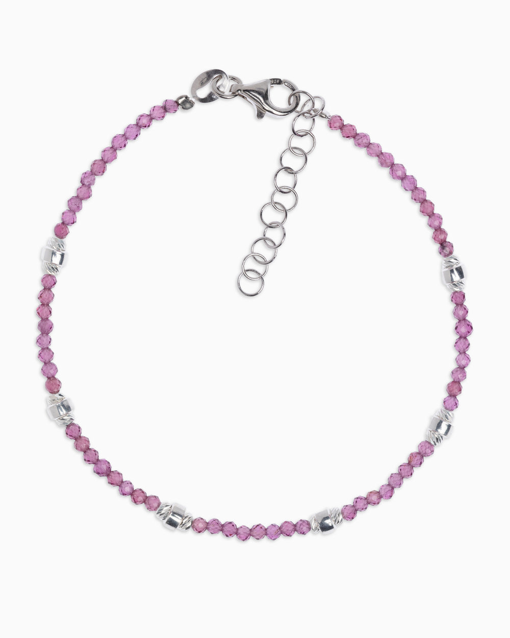 Bracciale donna rodonite garnet sfaccettati Argento – Alary Era Collection