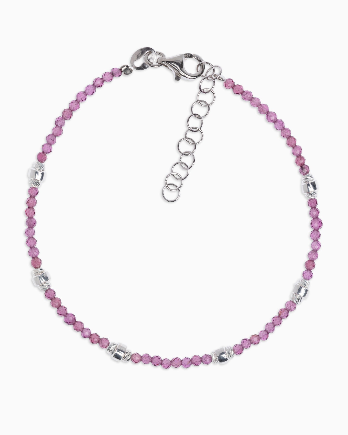 Women's bracelet faceted rhodonite garnet Silver – Alary Era Collection