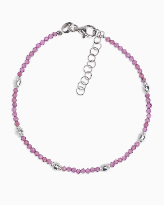 Bracciale donna rodonite garnet sfaccettati Argento – Alary Era Collection