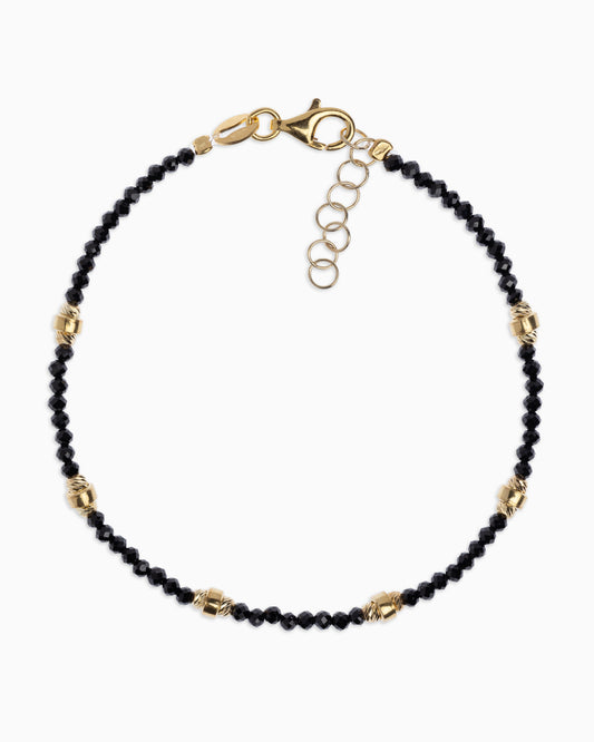 Bracciale donna spinello nero sfaccettato Dorato – Alary Era Collection
