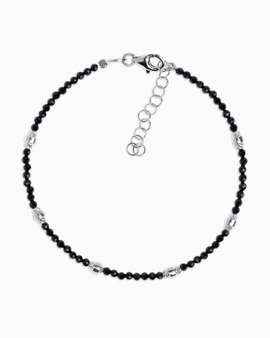 Bracciale donna spinello nero sfaccettato Argento – Alary Era Collection