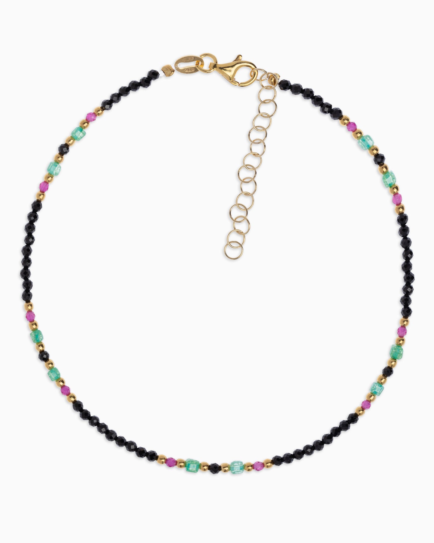 Women's anklet faceted spinel Gold – Alary Athena Collection