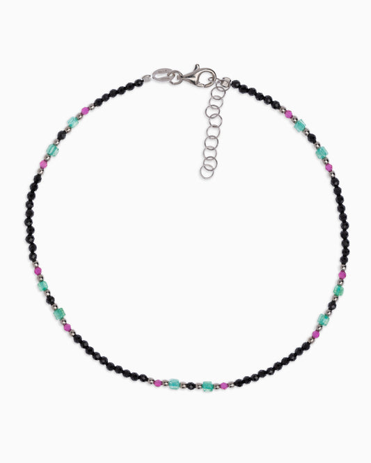 Cavigliera donna spinello sfaccettato Argento – Alary Athena Collection