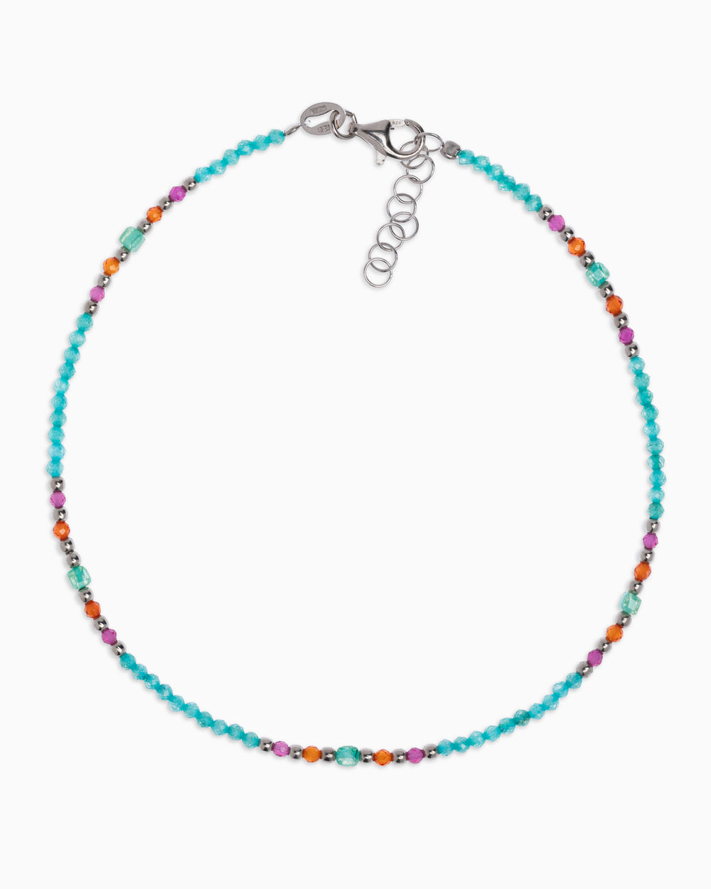 Women's anklet faceted tiffany green zircons Gold – Alary Athena Collection