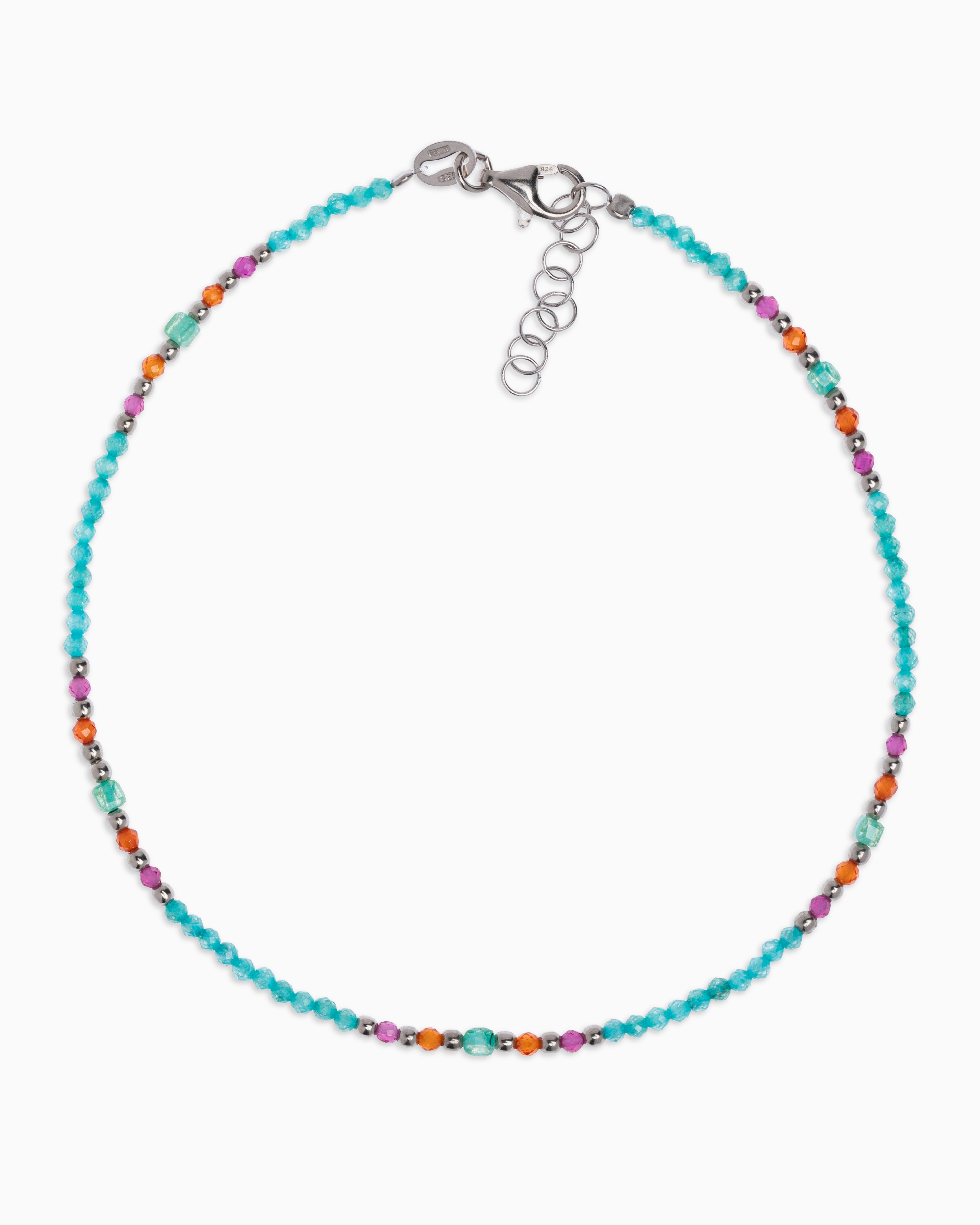 Women's anklet faceted tiffany green zircons Gold – Alary Athena Collection