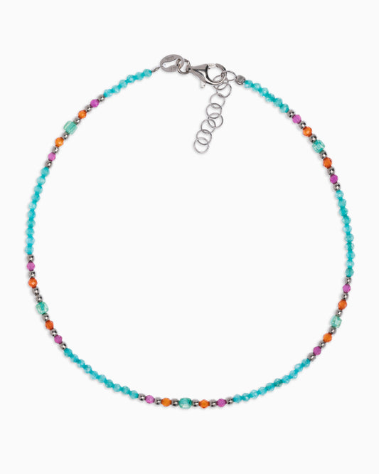 Cavigliera donna zirconi sfaccettati verde tiffany Dorato – Alary Athena Collection