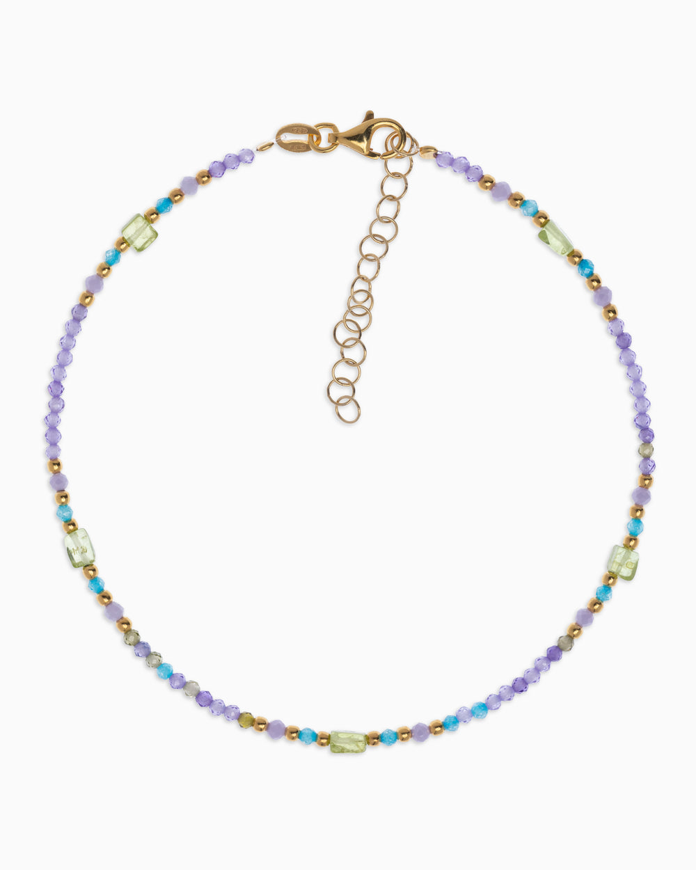 Women's anklet faceted violet zircons Gold – Alary Athena Collection
