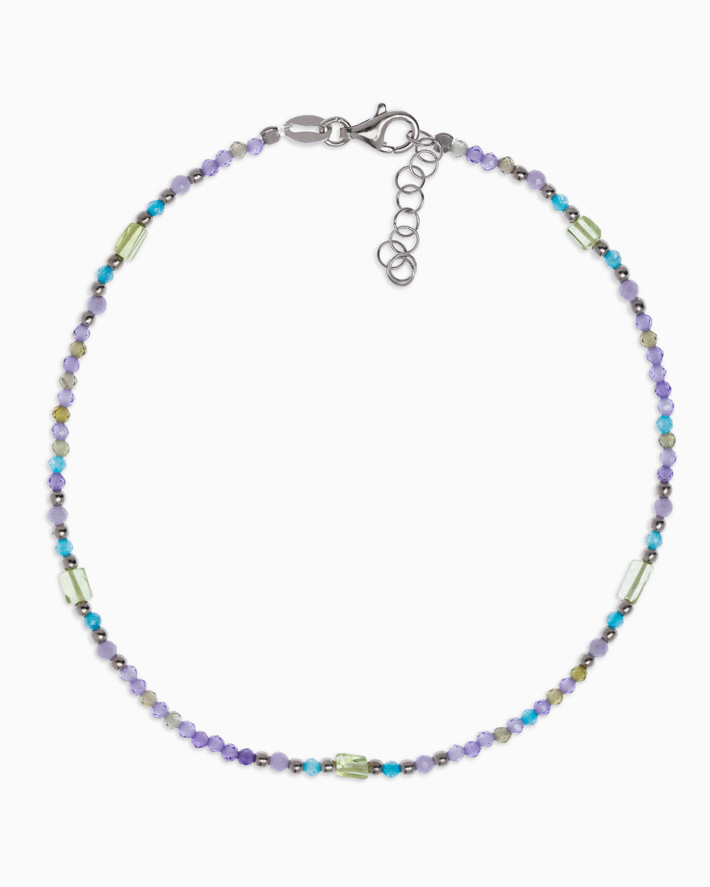 Women's anklet faceted violet zircons Silver – Alary Athena Collection