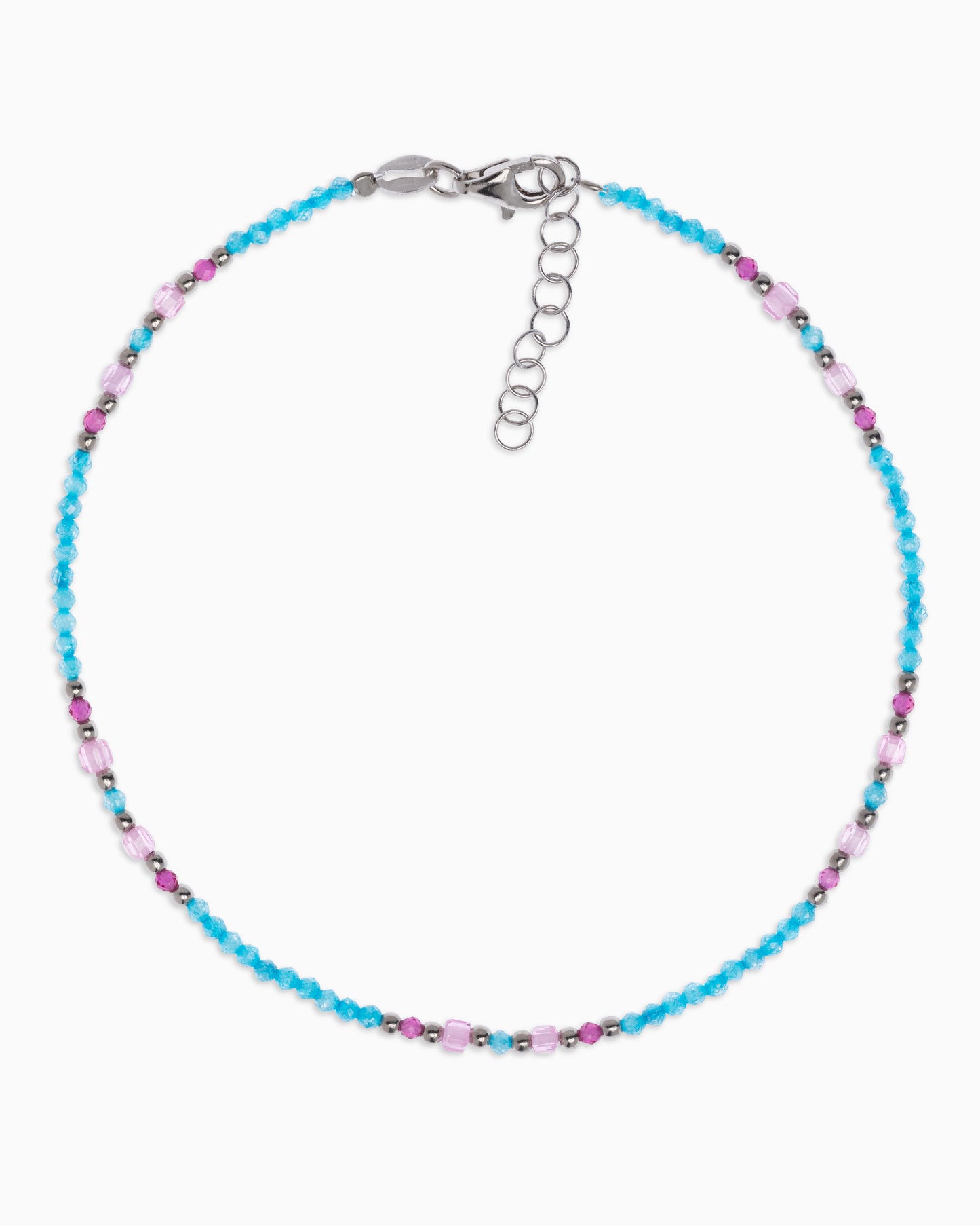 Women's anklet faceted blue zircons Silver – Alary Athena Collection
