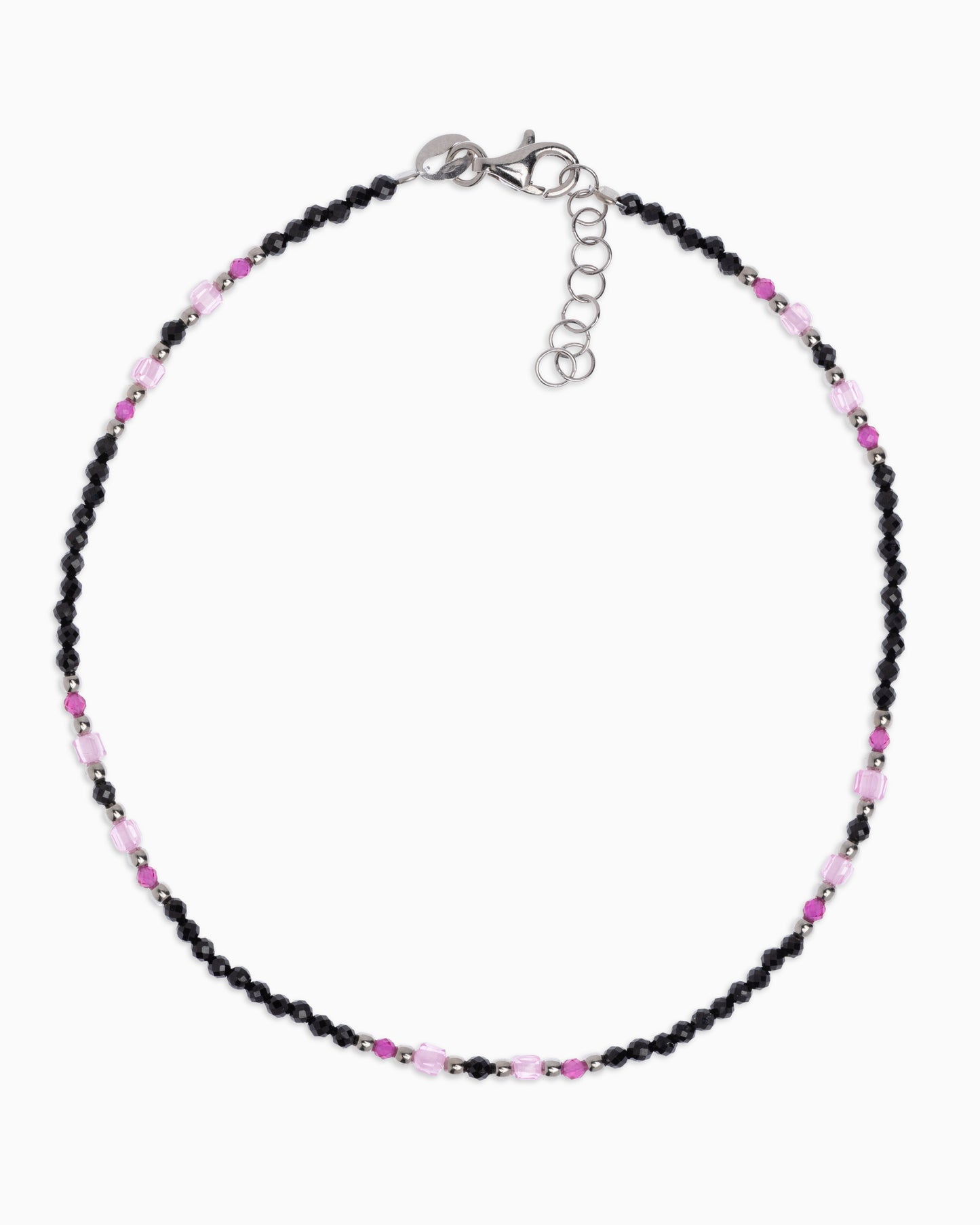 Women's anklet faceted black spinel Silver – Alary Athena Collection