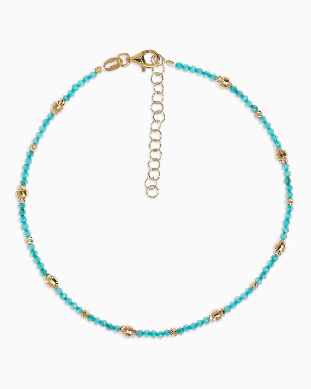 Women's anklet faceted tiffany green zircons Gold – Alary Era Collection