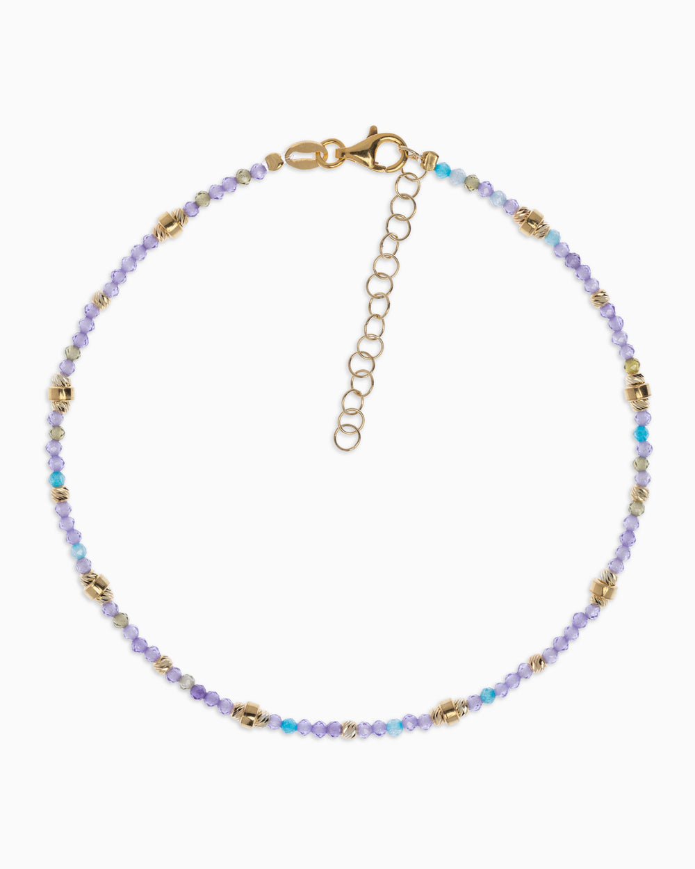 Women's anklet faceted violet zircons Gold – Alary Era Collection
