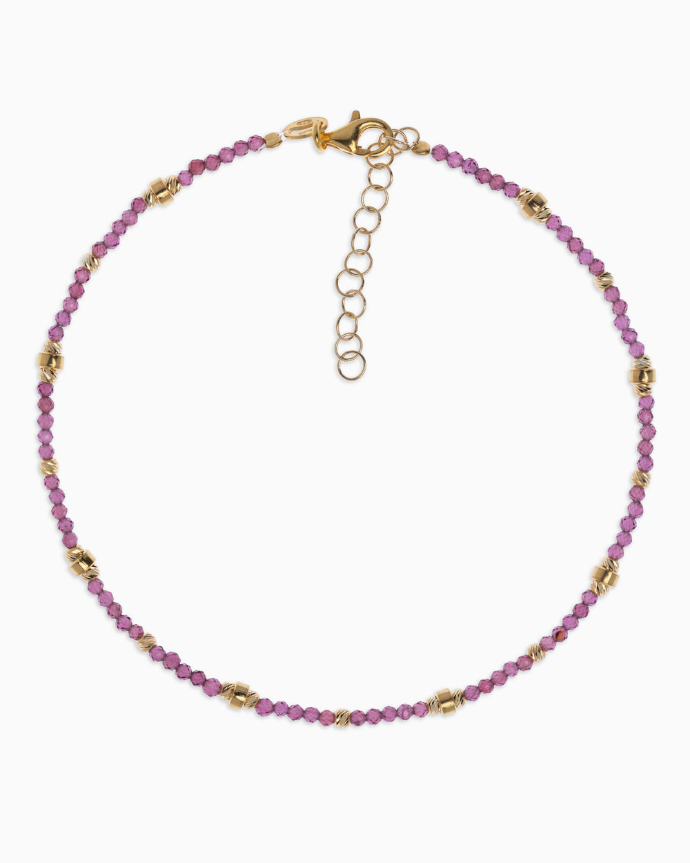 Women's anklet faceted rhodonite garnet Gold – Alary Era Collection