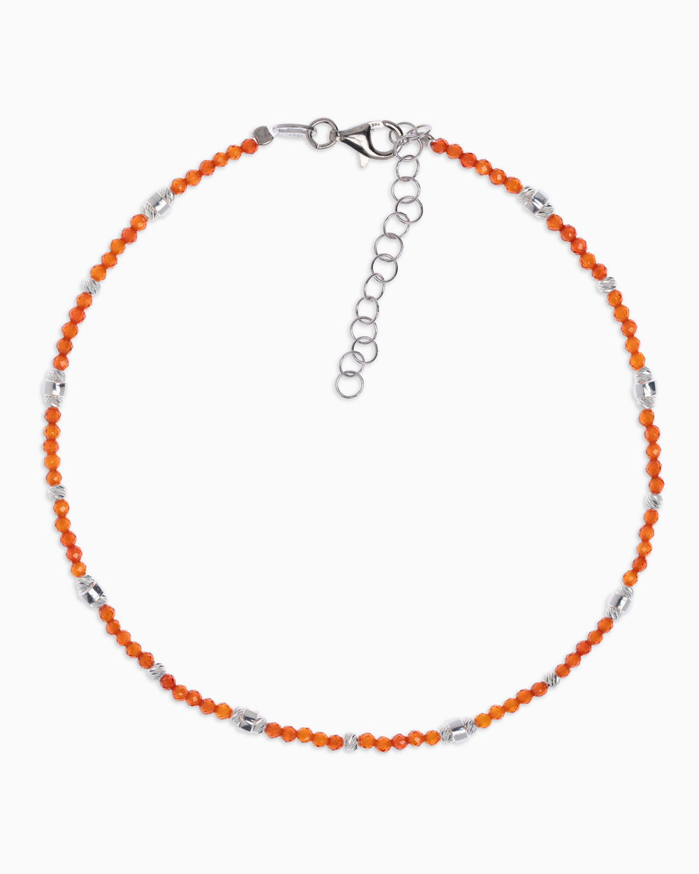 Women's anklet faceted orange zircons Silver – Alary Era Collection