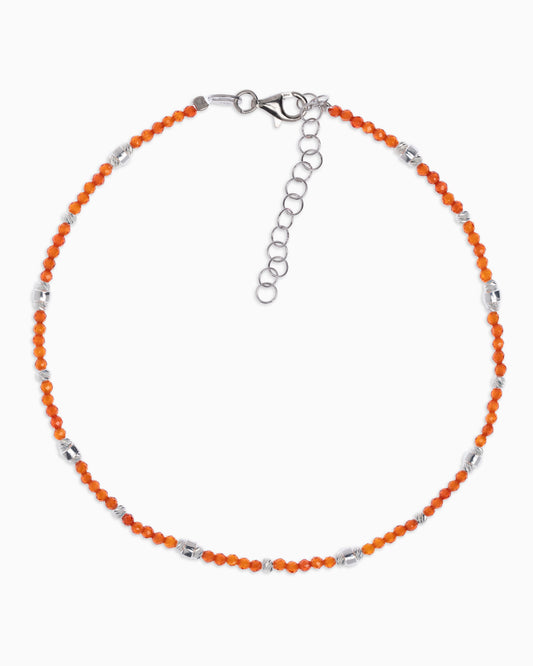 Cavigliera donna zirconi sfaccettati arancio Argento – Alary Era