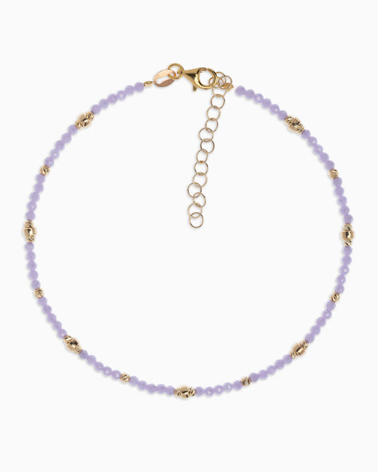 Cavigliera donna zirconi sfaccettati lilla Dorato – Alary Era Collection