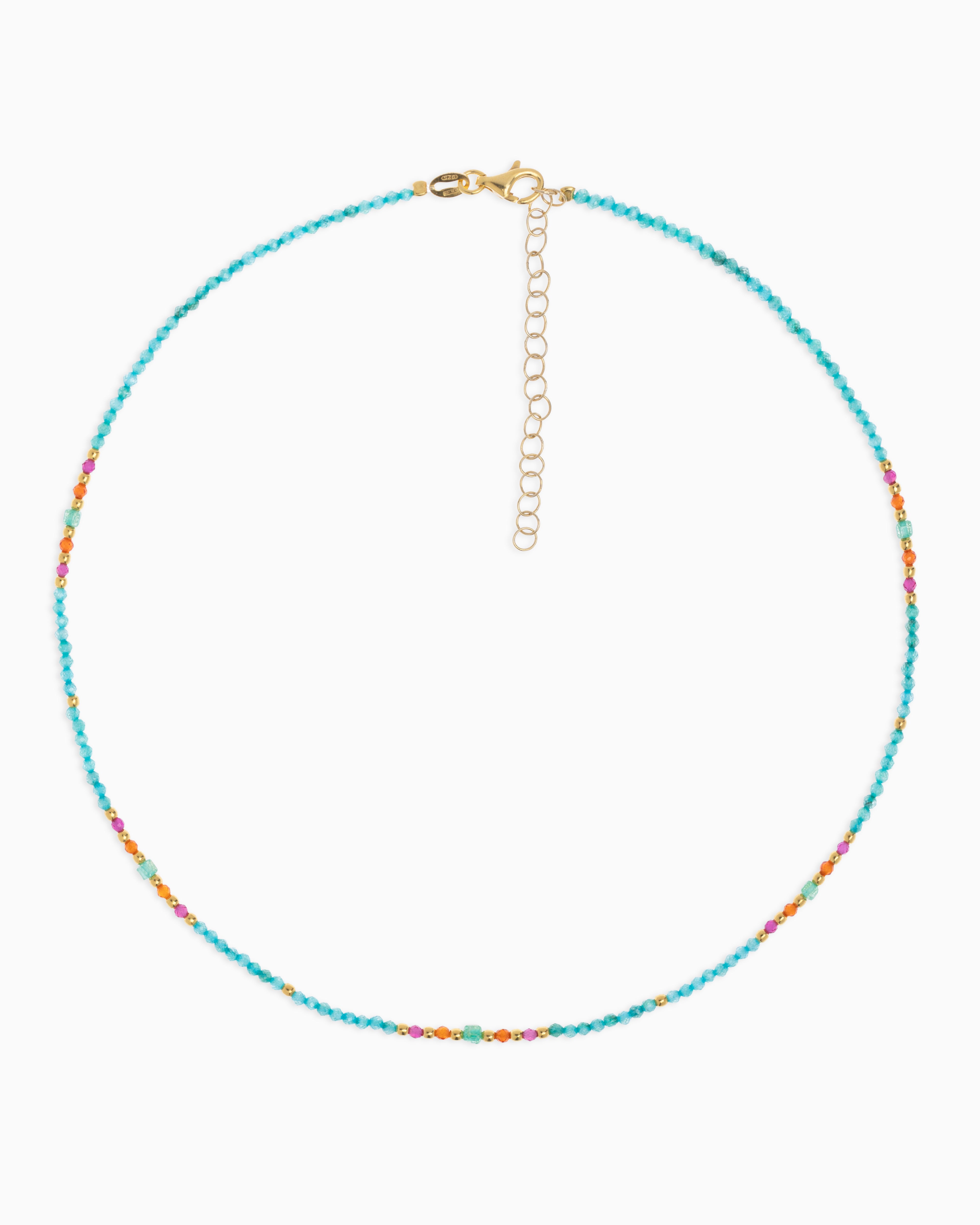 Women's necklace faceted tiffany green zircons Gold – Alary Athena Collection