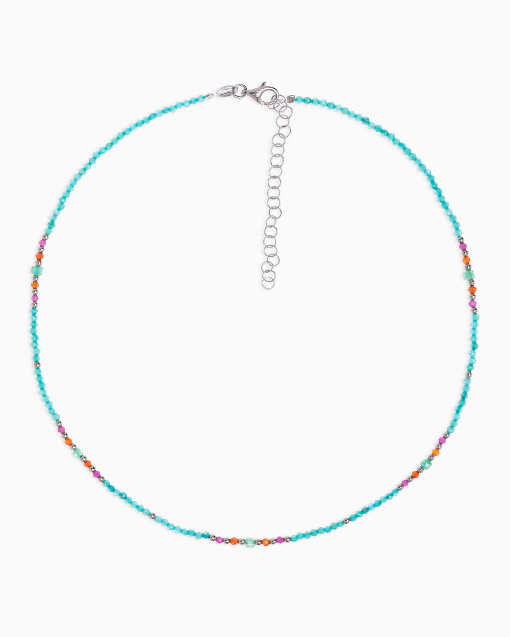 Women's necklace faceted tiffany green zircons Silver – Alary Athena Collection