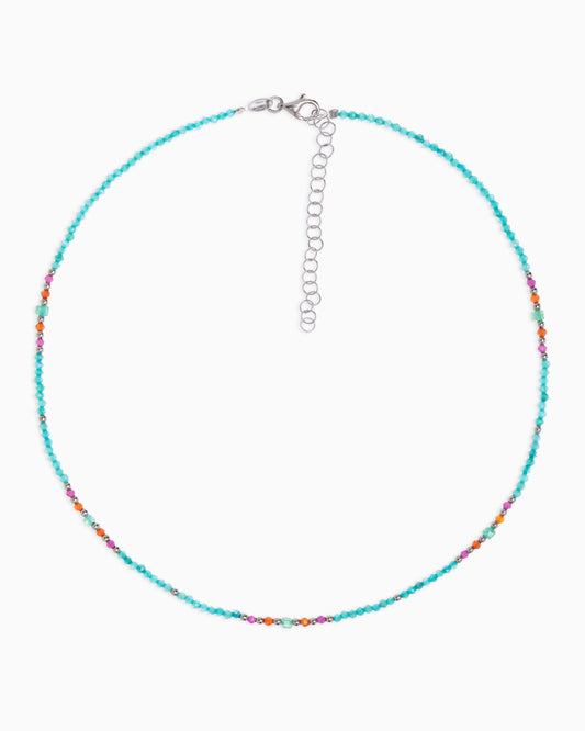 Girocollo donna zirconi sfaccettati verde tiffany Argento – Alary Athena Collection