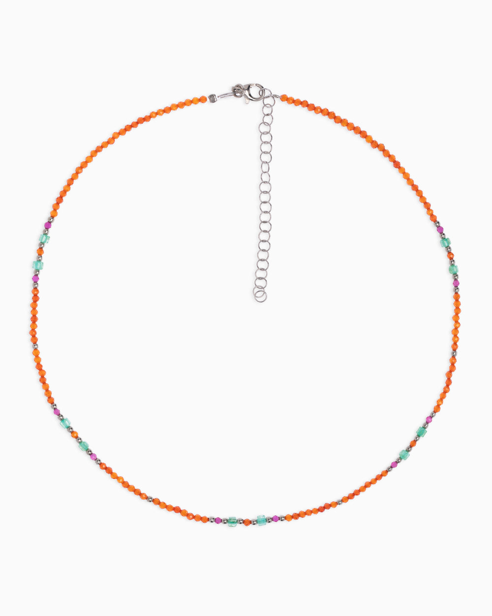 Women's necklace faceted orange zircons Silver – Alary Athena Collection
