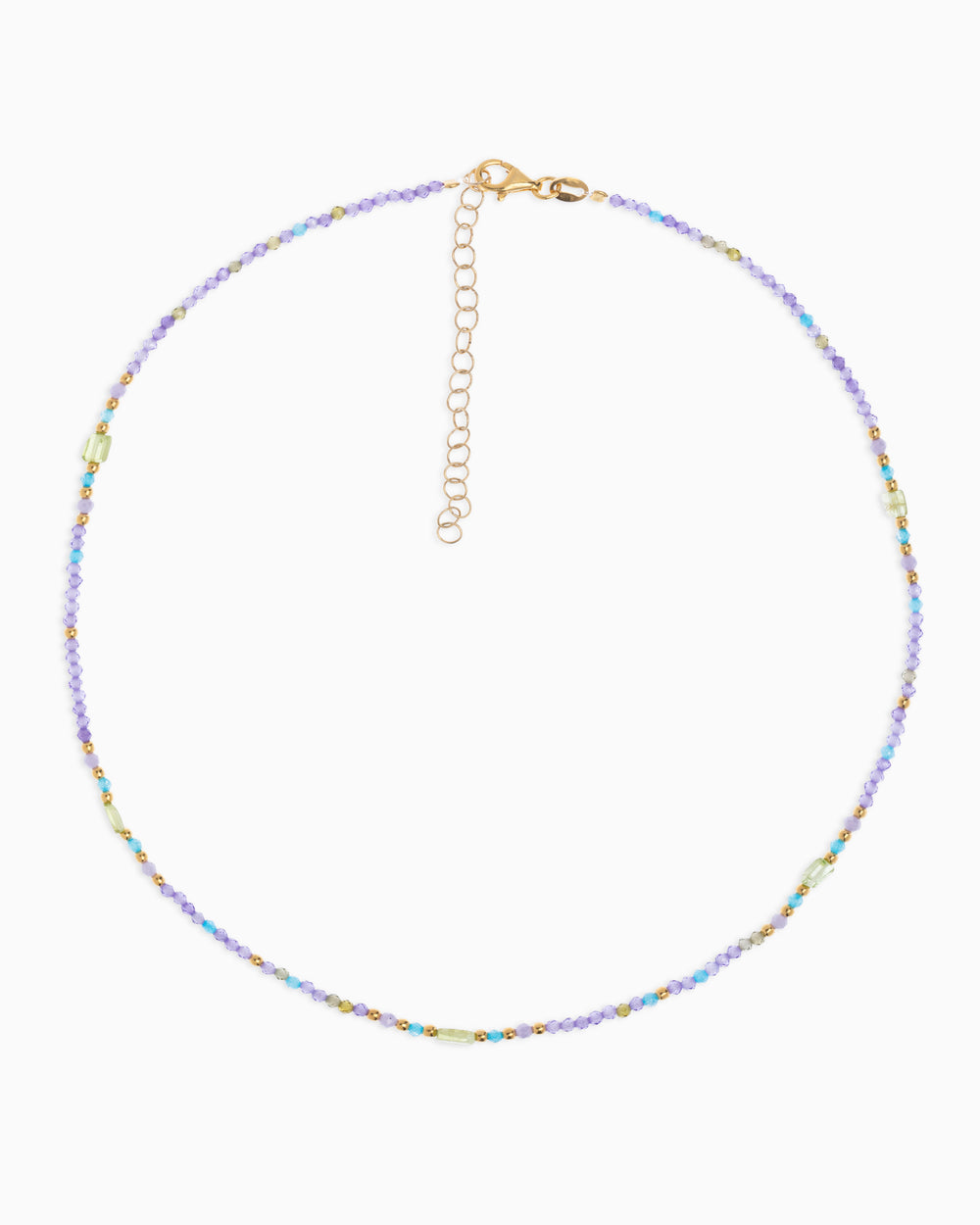 Women's necklace faceted violet zircons Gold – Alary Athena Collection