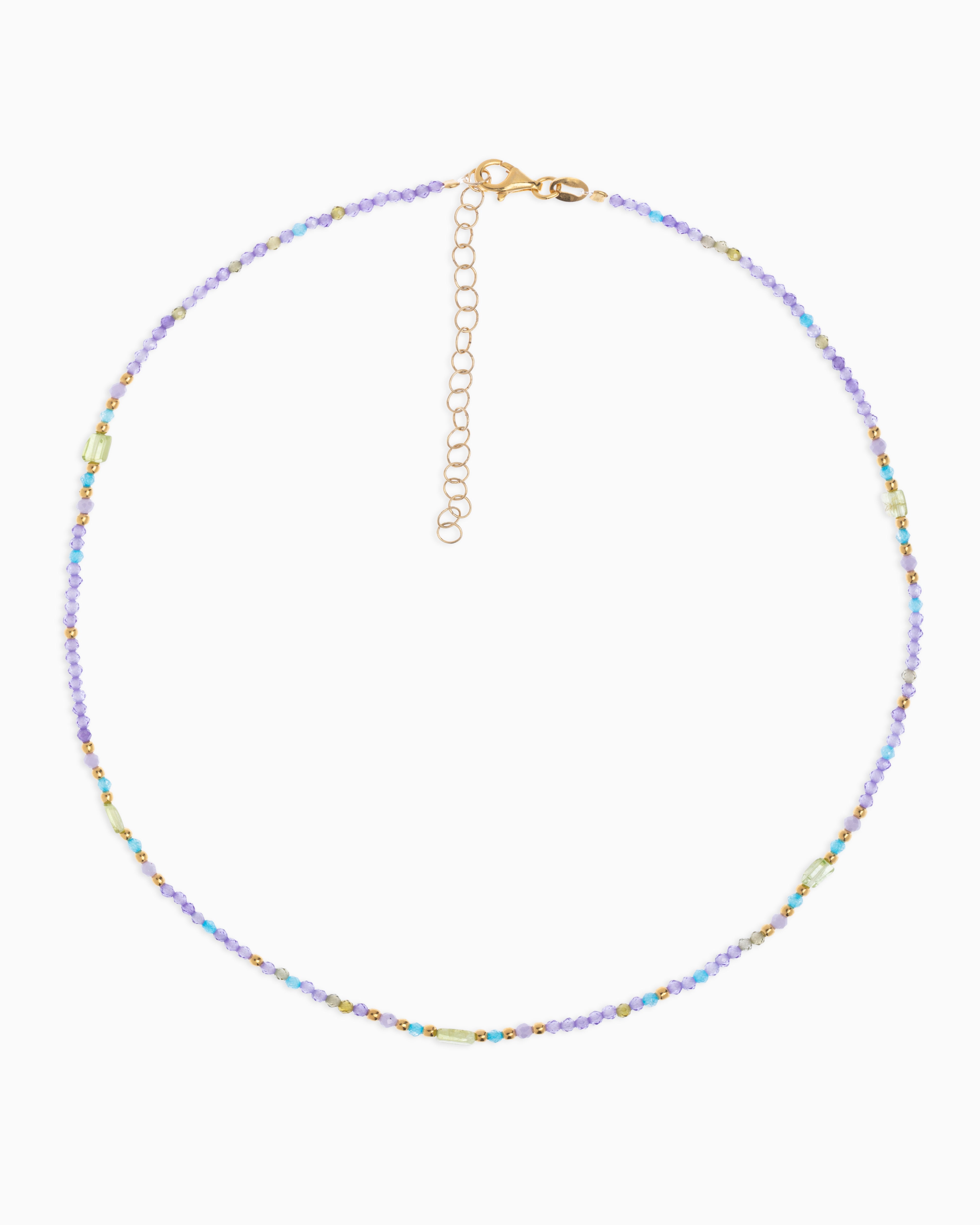 Women's necklace faceted violet zircons Gold – Alary Athena Collection