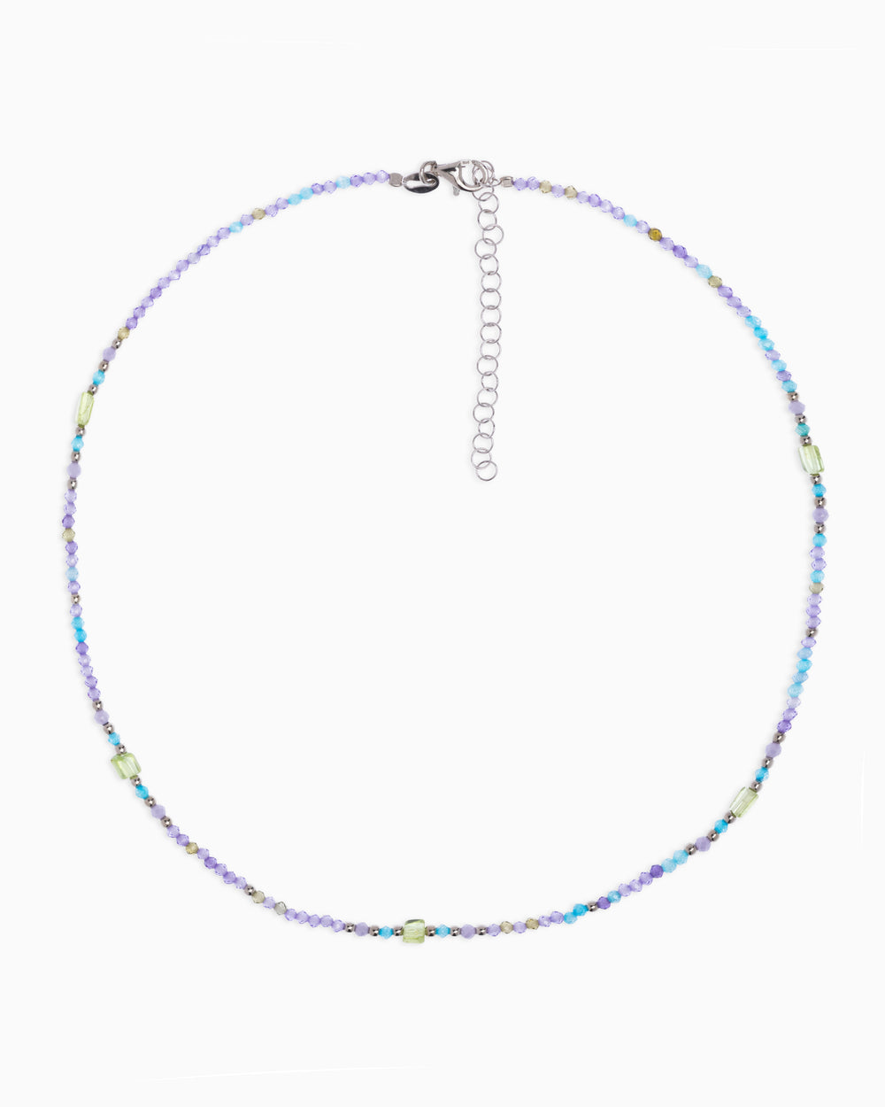 Women's necklace faceted violet zircons Silver – Alary Athena Collection