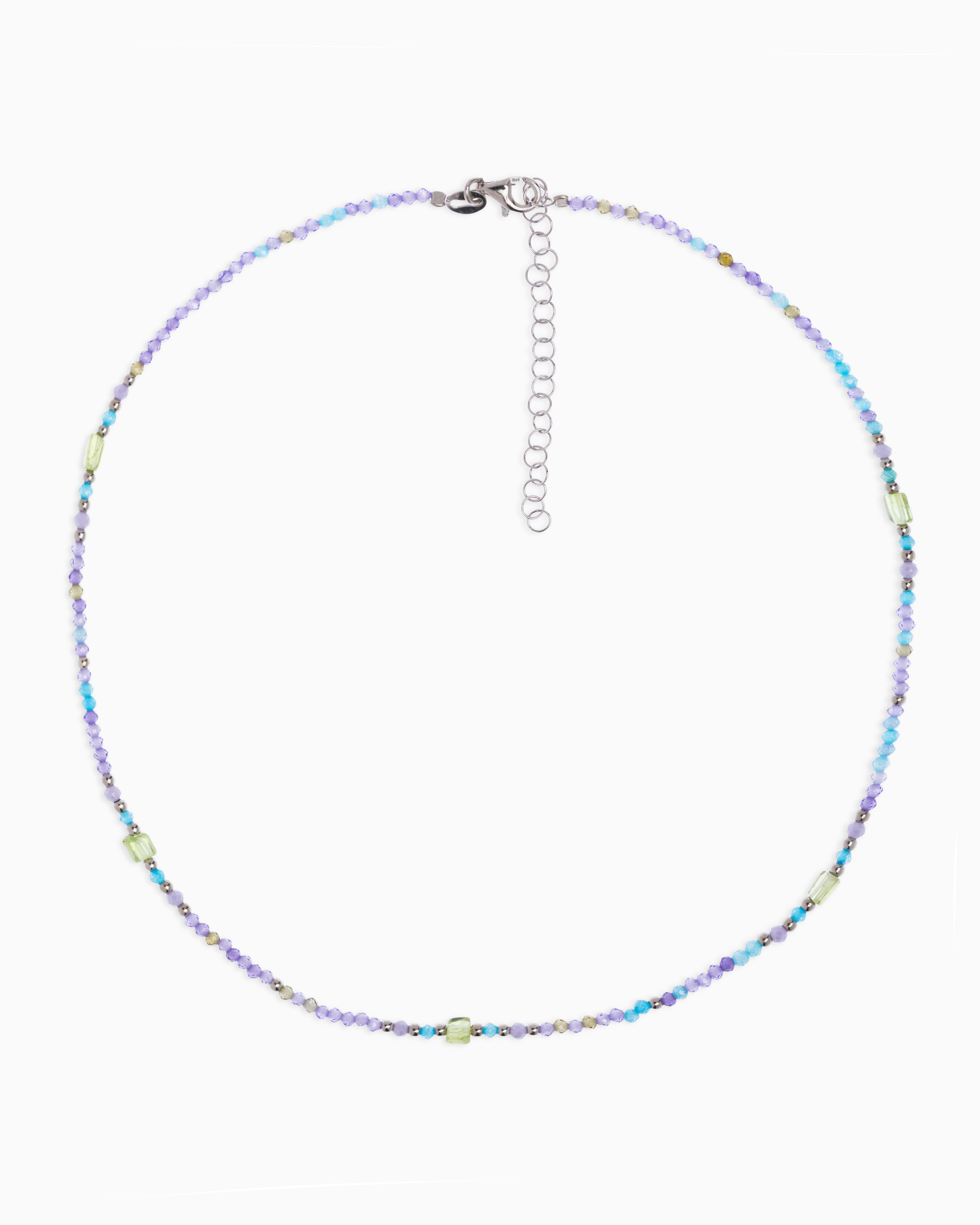 Women's necklace faceted violet zircons Silver – Alary Athena Collection