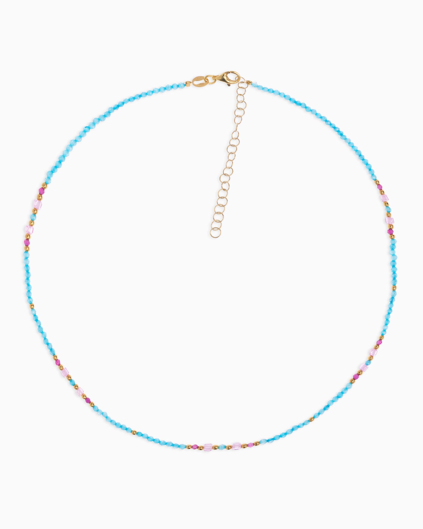 Women's necklace faceted blue zircons Gold – Alary Athena Collection