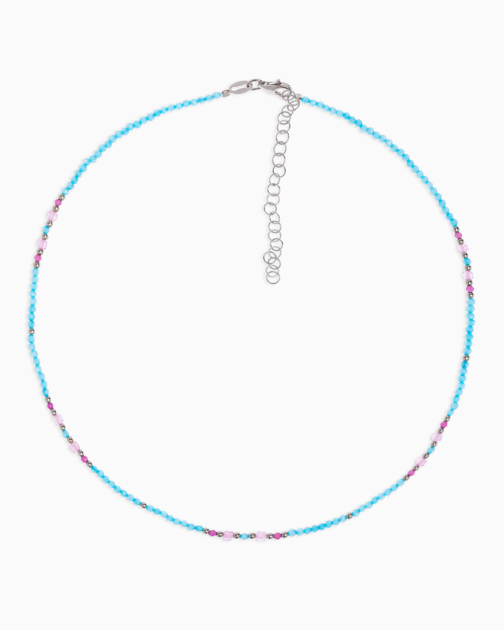 Women's necklace faceted blue zircons Silver – Alary Athena Collection