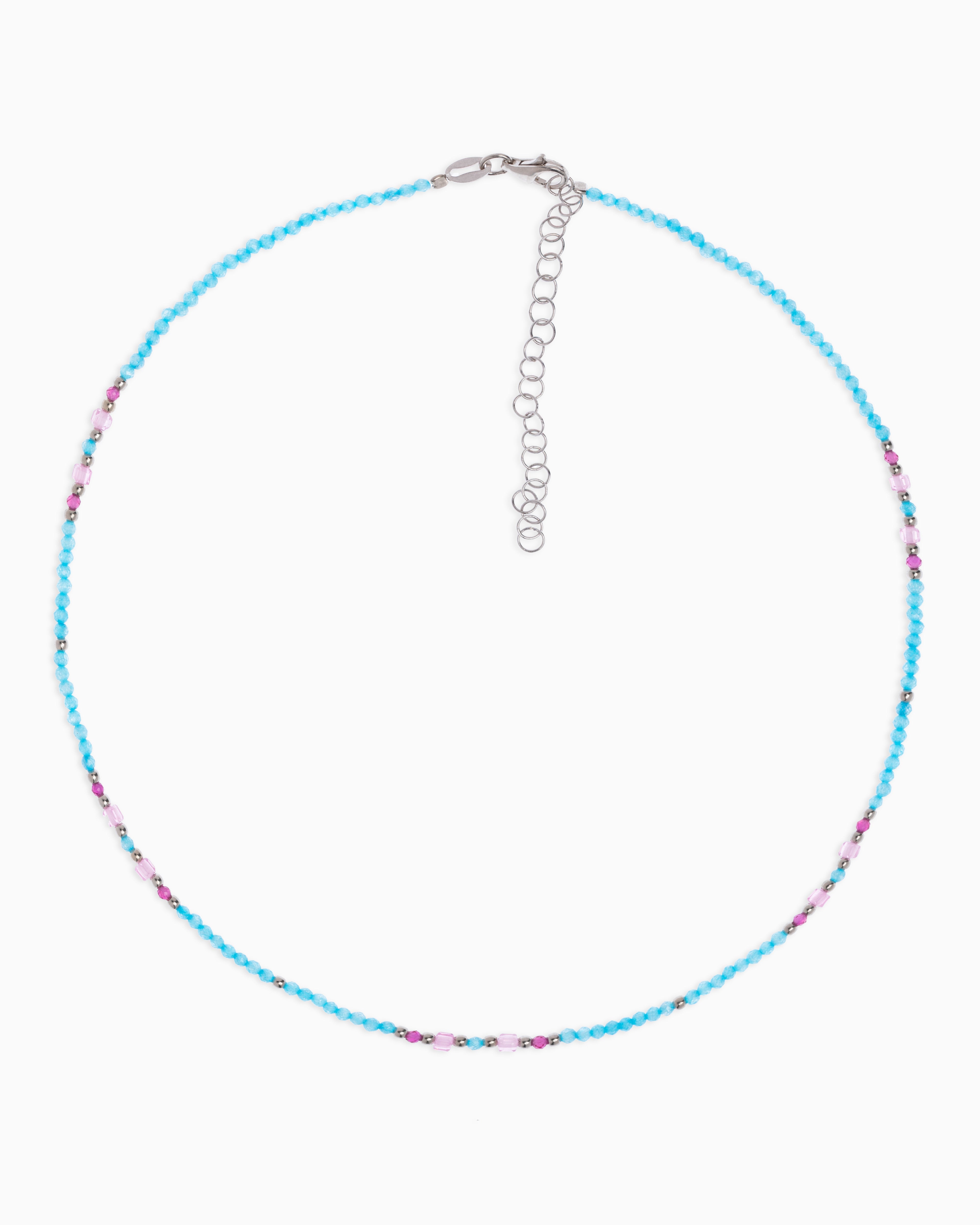 Women's necklace faceted blue zircons Silver – Alary Athena Collection