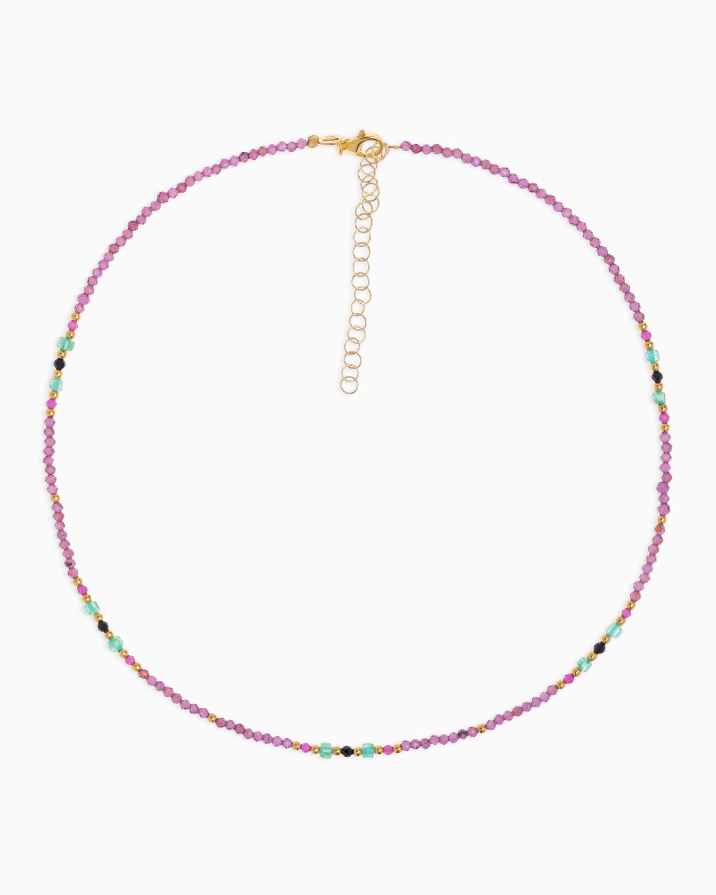 Women's necklace faceted rhodonite garnet Gold – Alary Athena Collection