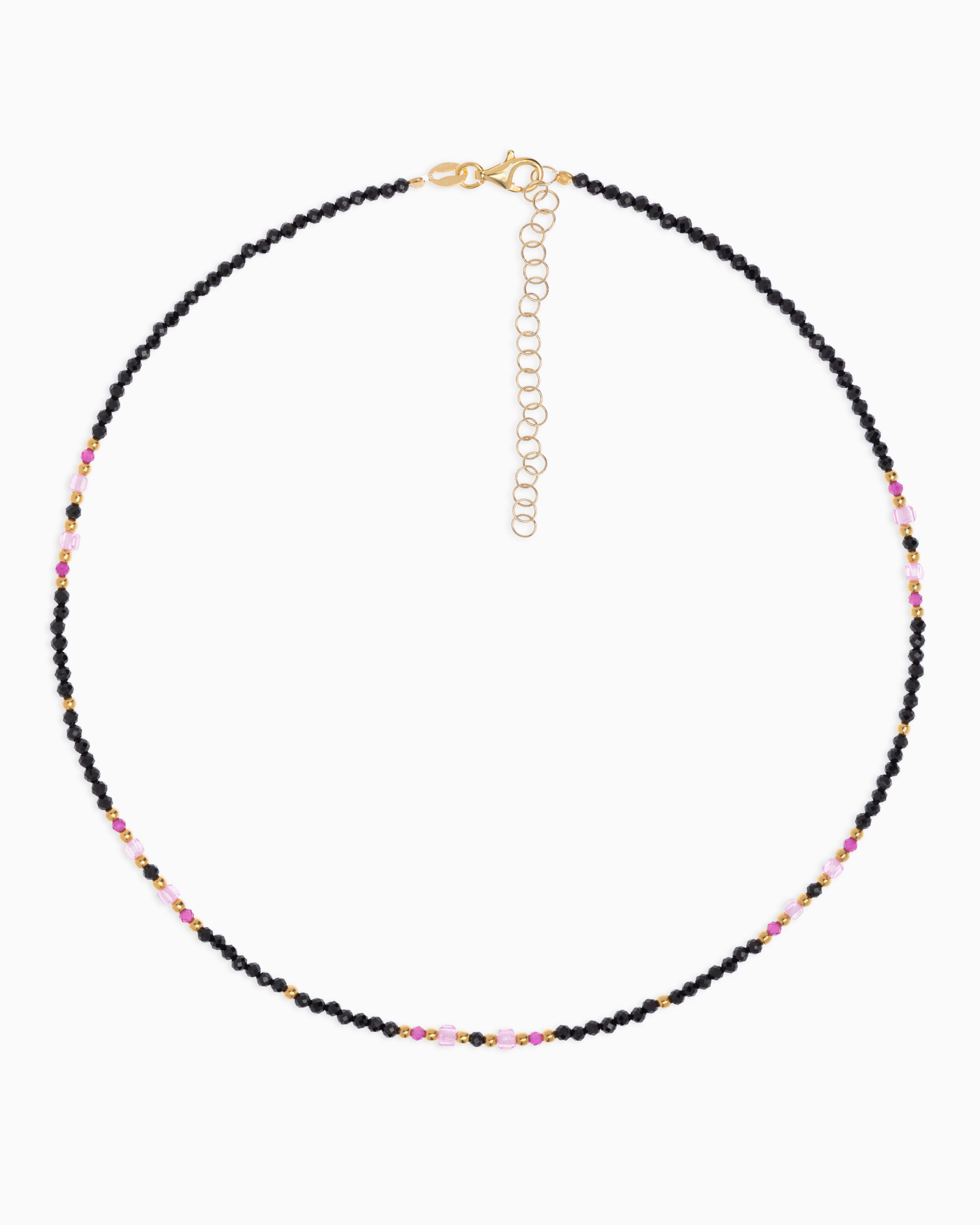 Women's necklace faceted black spinel Gold – Alary Athena Collection