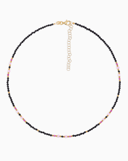 Girocollo donna spinello nero sfaccettato Dorato – Alary Athena Collection