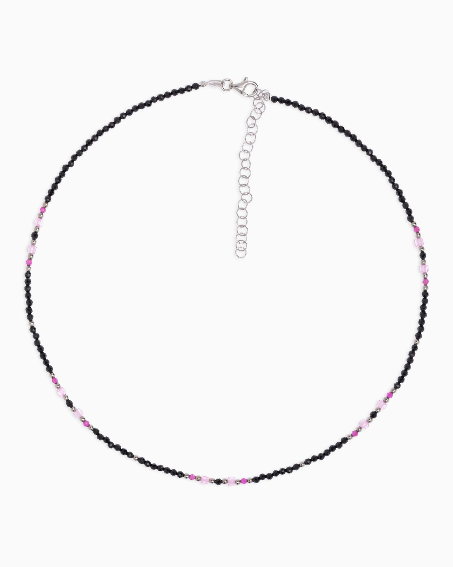 Women's necklace faceted black spinel Silver – Alary Athena Collection