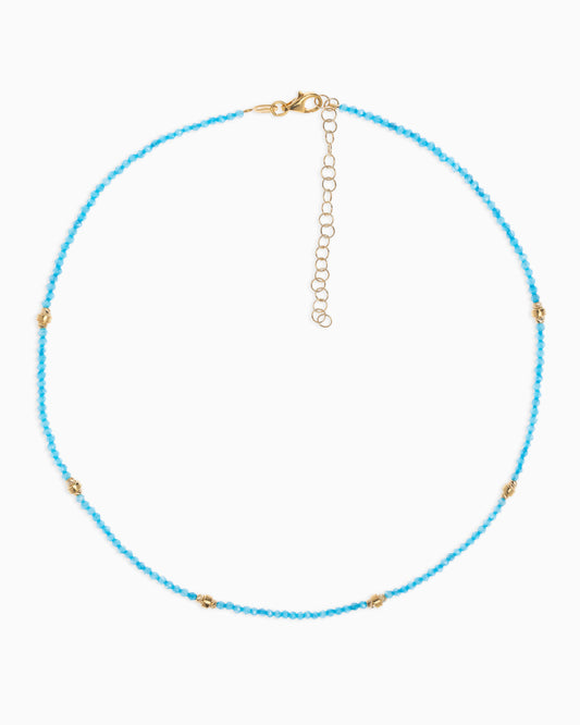 Girocollo donna zirconi sfaccettati azzurro Dorato – Alary Era Collection