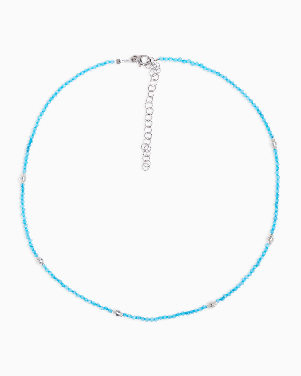 Women's necklace faceted blue zircons Silver – Alary Era Collection