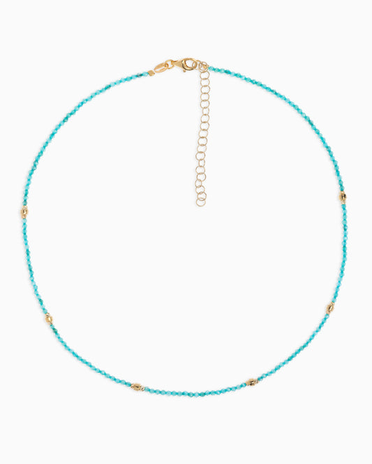 Girocollo donna zirconi sfaccettati verde tiffany Dorato – Alary Era Collection