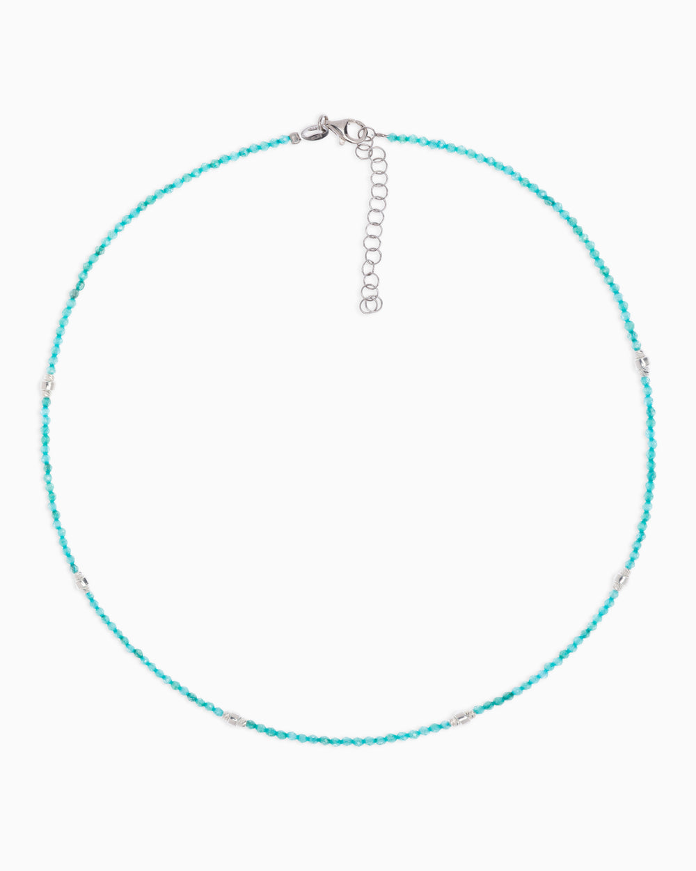 Women's necklace faceted tiffany green zircons Silver – Alary Era Collection